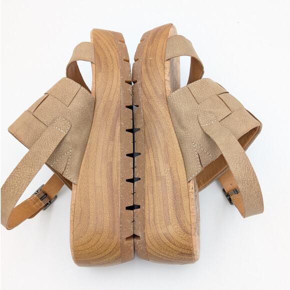 Korks Fraya Wedge Slingback Natural Platform Sandal Women's Size US8M EU39 - Picture 5 of 8